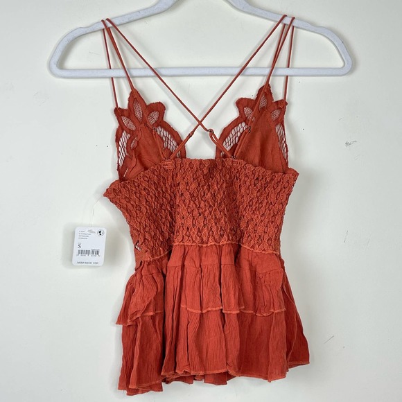 Free People One Orange Winding Road Adella Cami Top NWT Size Small - Picture 5 of 8